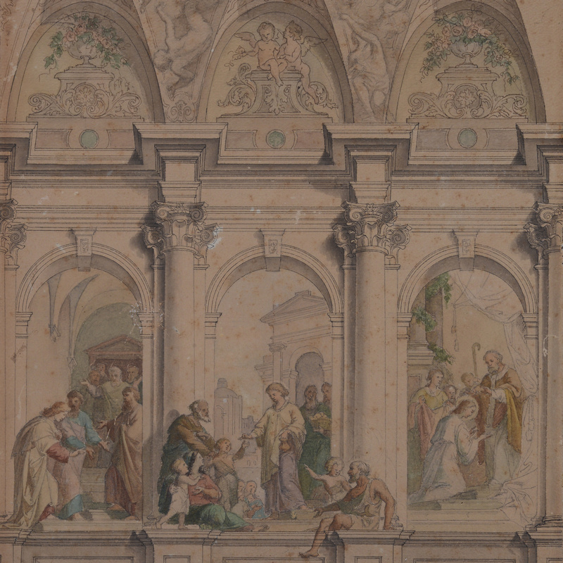 Janez Wolf, Osnutek za fresko v Vipavi I, (pred 1876)