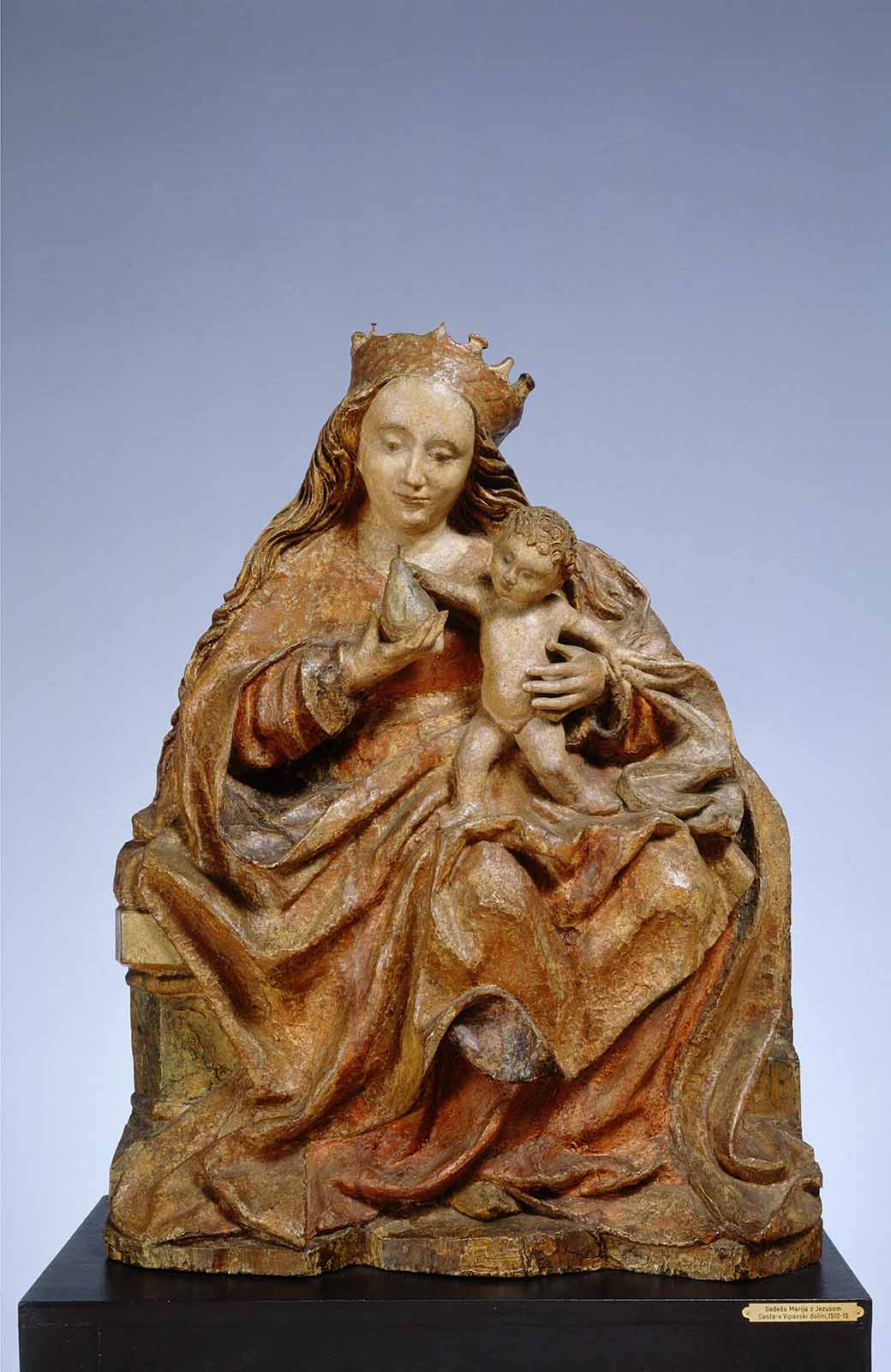 Sedeča Marija, ok. 1510, lipov les, 84 x 64 x 22 cm