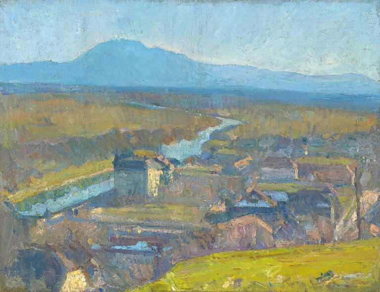 Matija Jama, Pogled na Barje, 1925, olje, platno, 44 x 54,5 cm
