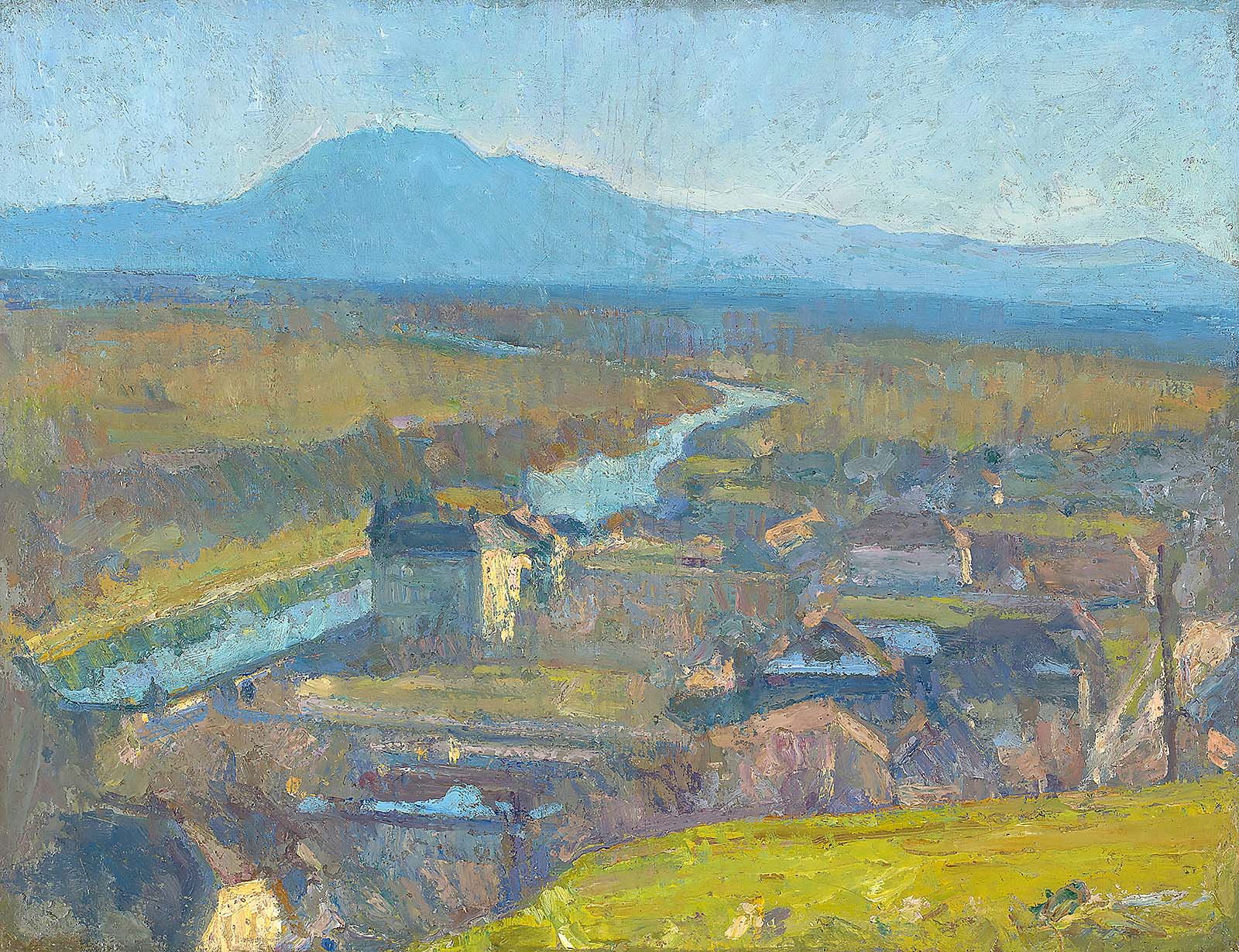 Matija Jama, Pogled na Barje, 1925, olje, platno, 44 x 54,5 cm