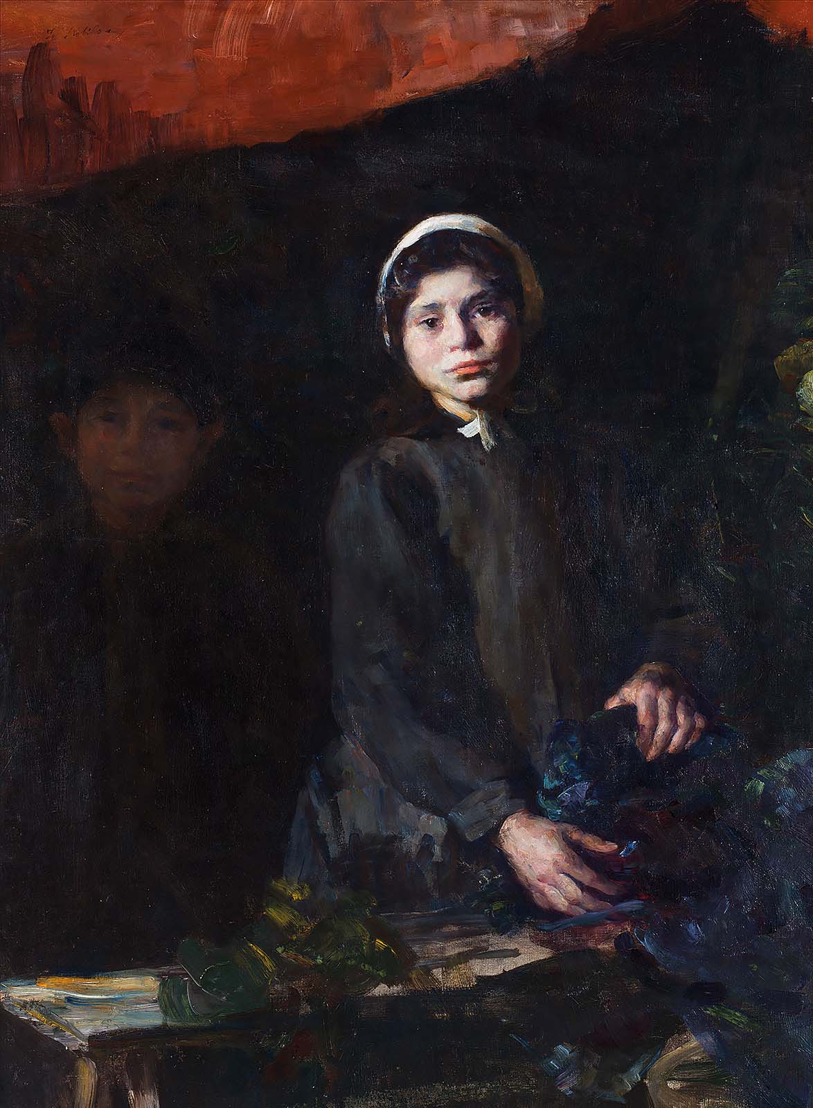 Ivana Kobilca - Parisian Woman Selling Vegetables, c. 1892
