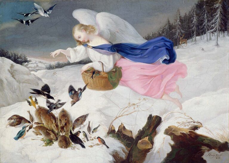 Mihael Stroj, Božja skrb, 1842, olje, platno, 30 x 41,3 cm