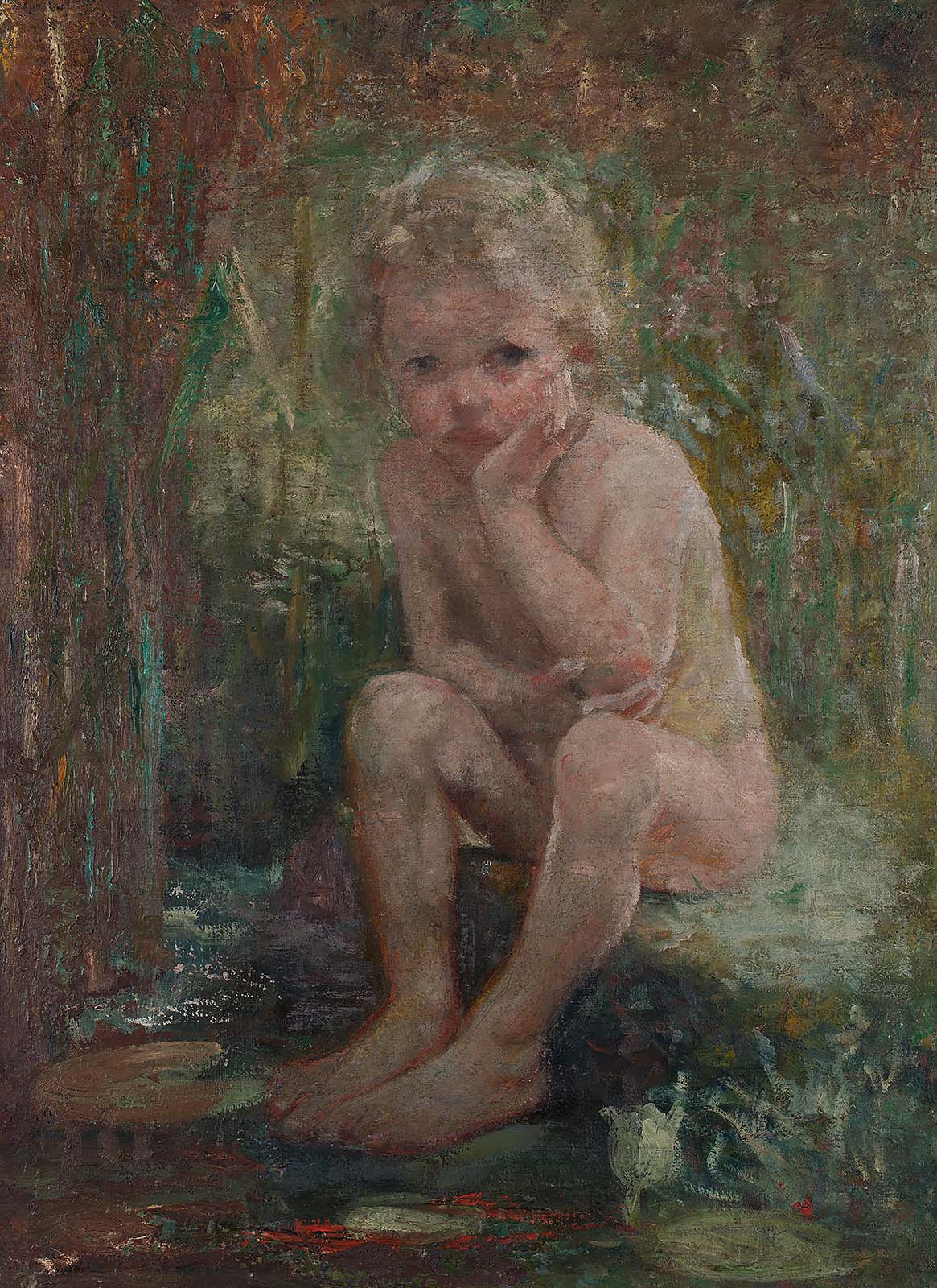 Ferdo Vesel - Boy in Greenery, before 1922