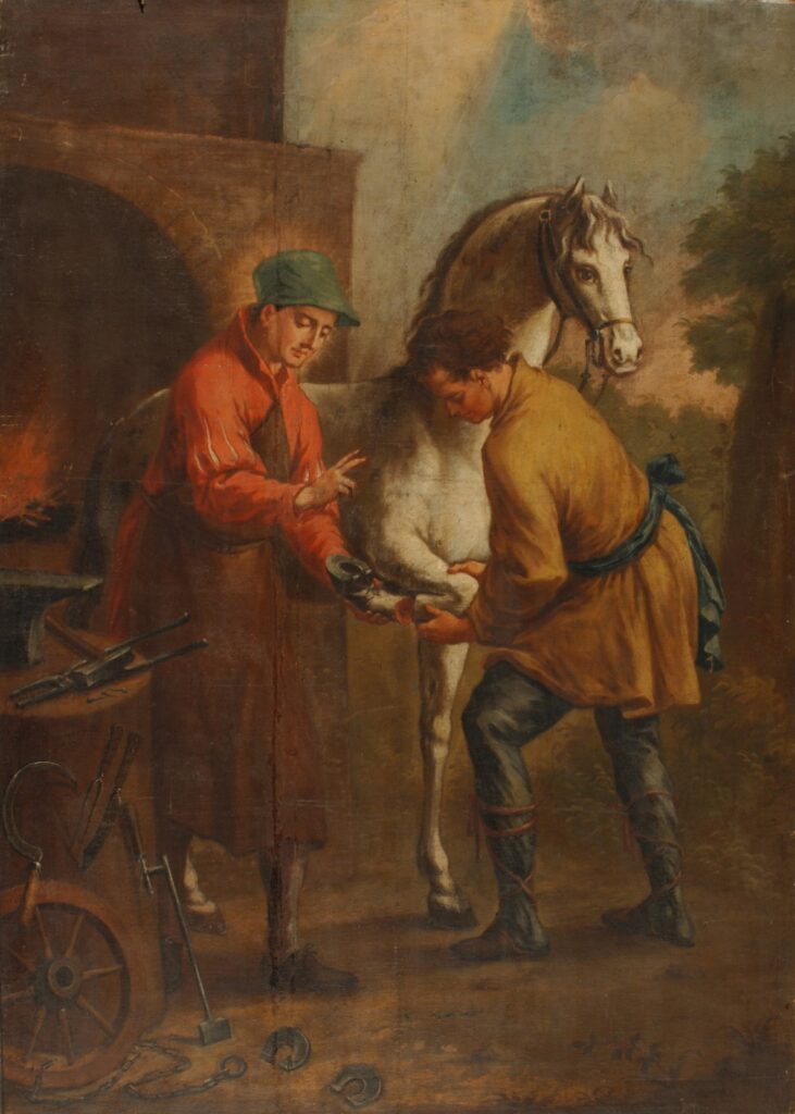 Leopold Layer, Sv. Eligij; Sv. Boštjan in Rok, 1813, olje, platno, 138 x 98,5 cm
