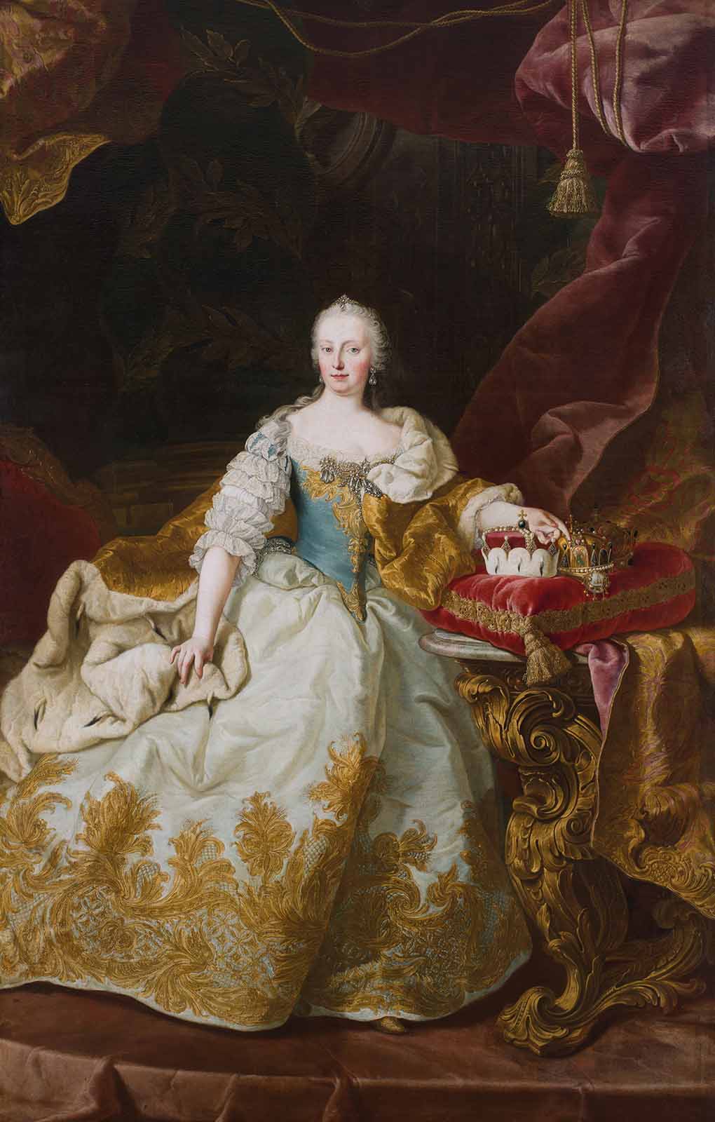 Cesarica Marija Terezija, (po 1742), olje, platno, 280 x 184,5 cm
