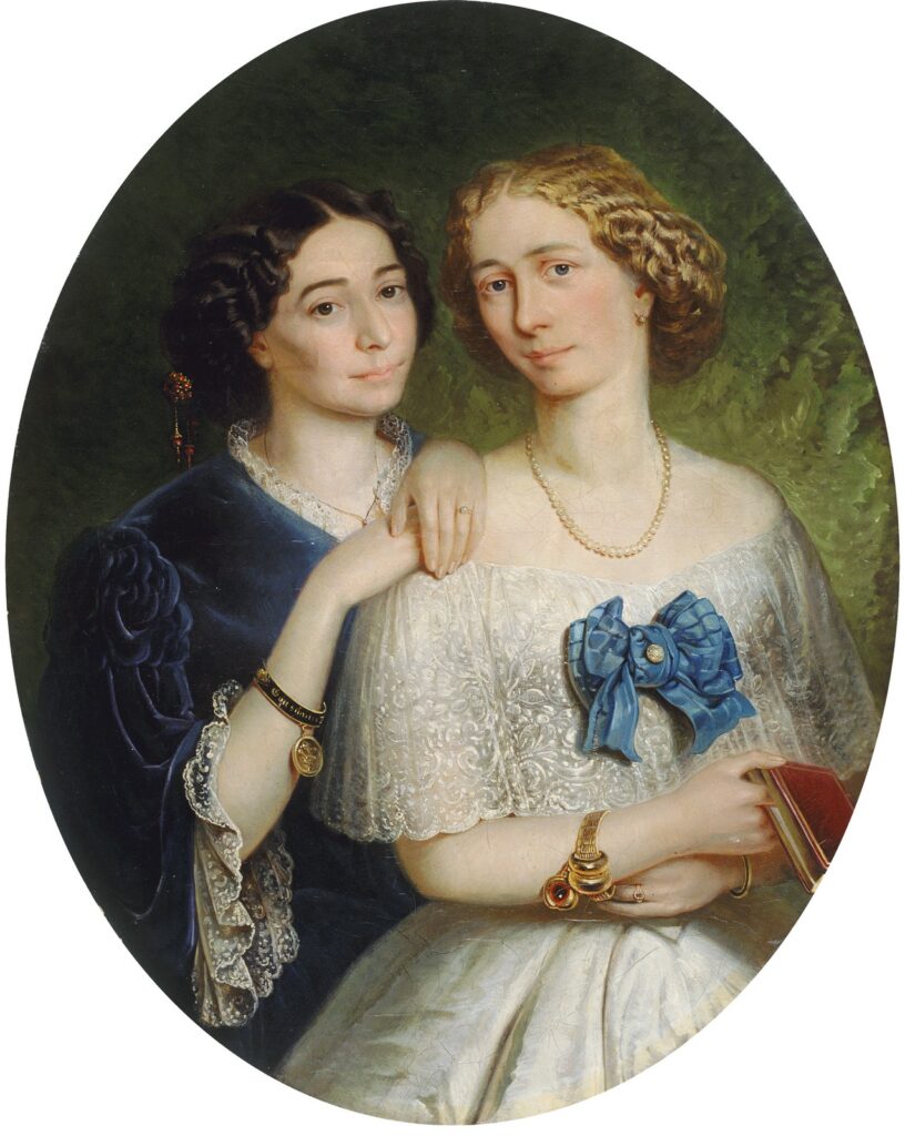 Anton Karinger, Roza Karinger in baronica Schmidburg, 1869, olje, platno, 75 x 59,5 cm