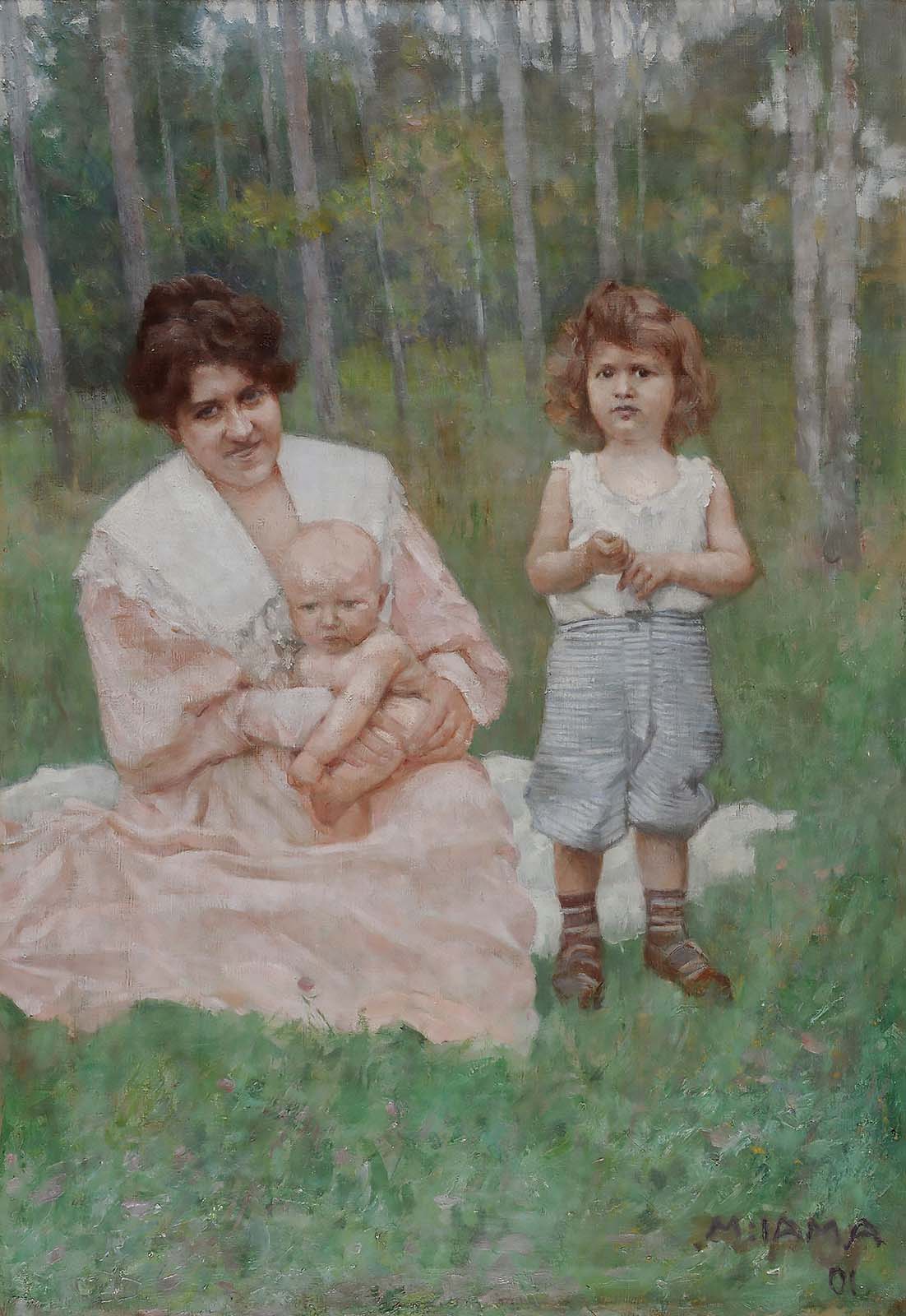 Matija jama - Rozi Bleiweis with Her Children, 1901