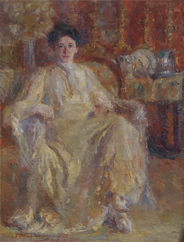 Matej Sternen, Tončka Gaber, 1909, olje, platno, 130 x 100 cm