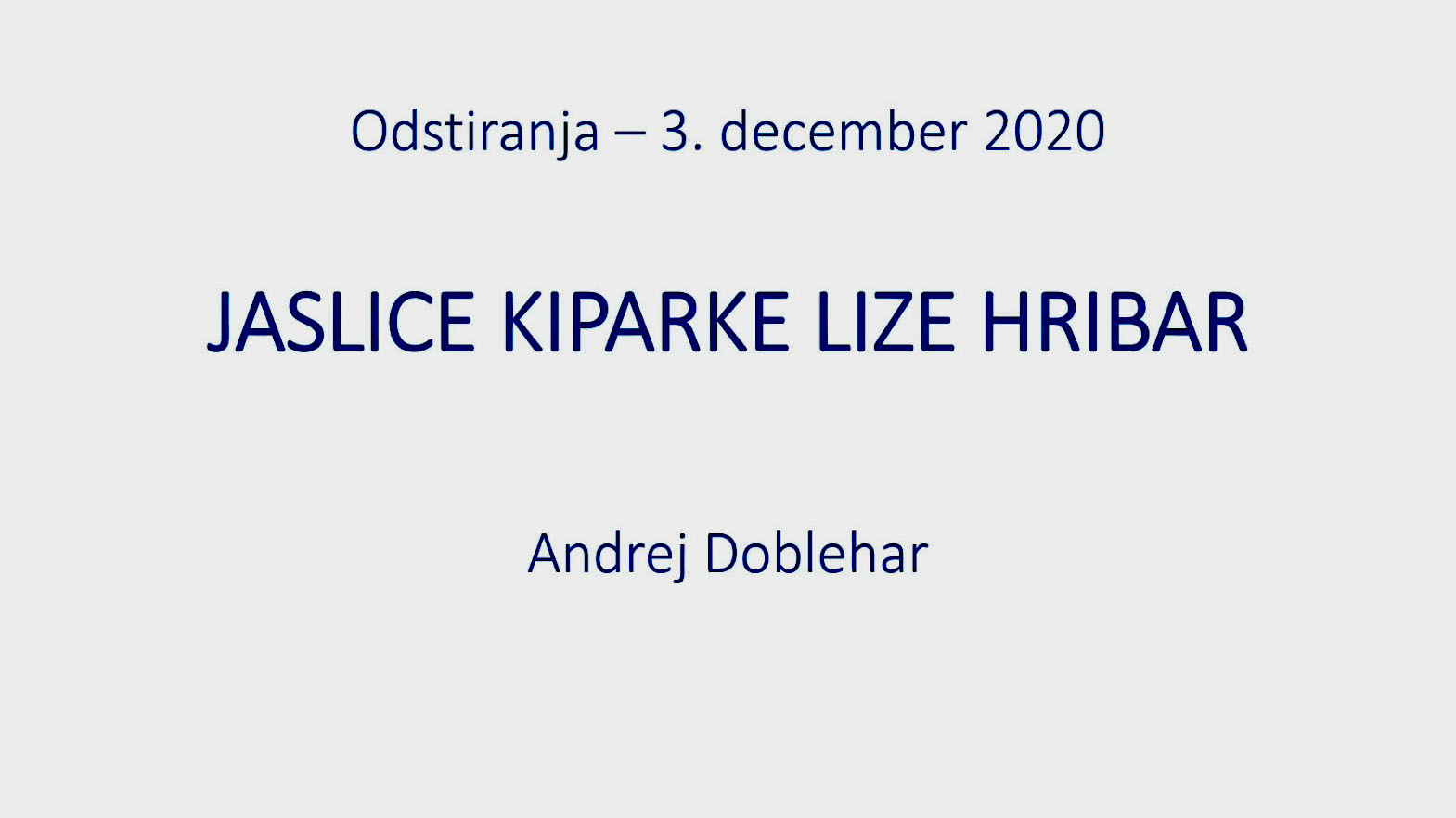 The Nativity Scene by sculptor Liza Hribar - online lecture by dr. Andrej Doblehar (video, Slovene)