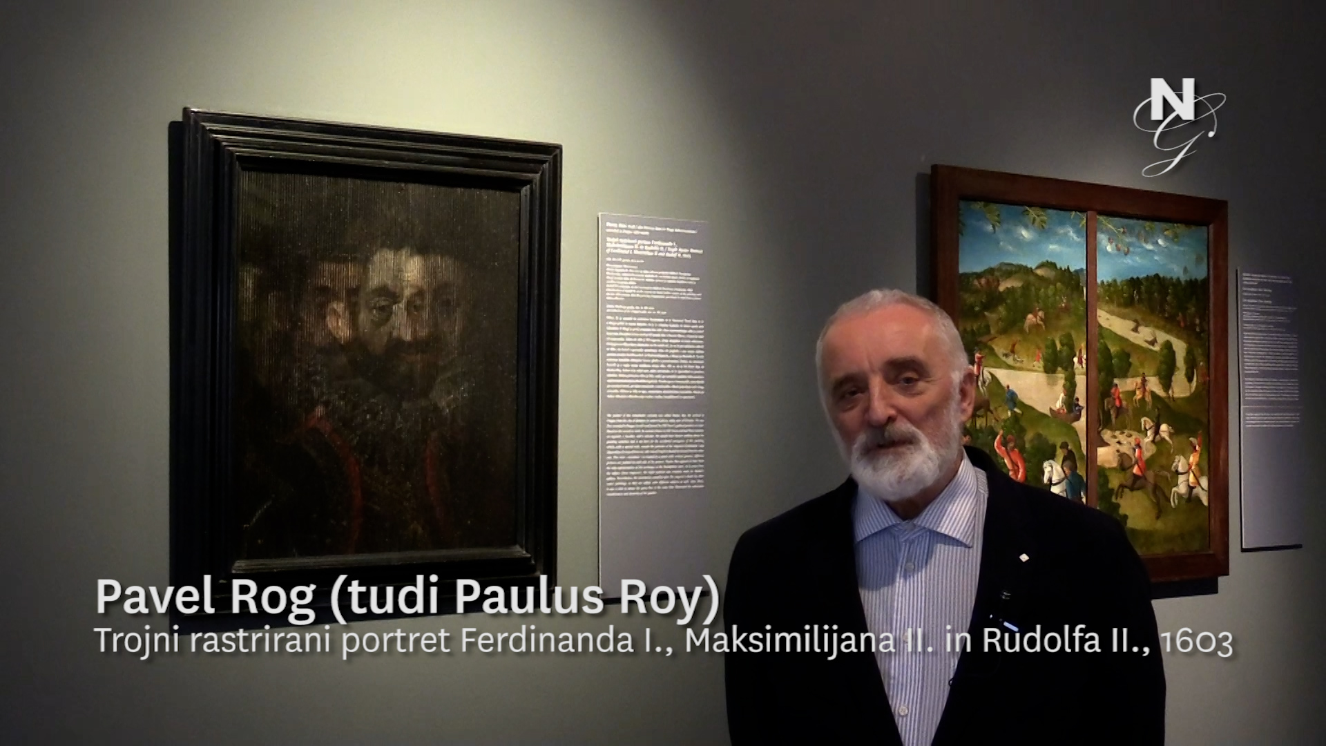 Pavel Rog: Trojni rastrirani portret Ferdinanda I., Maksimilijana II. in Rudolfa II. (video), Andrej Smrekar